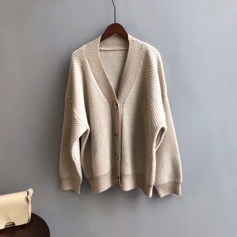 Autumn Winter Fashion Striped Cardigan Sweater Women Knitted Coats Female Long Sleeve Casual Knit Jacket Cardigans Tops Knitwear