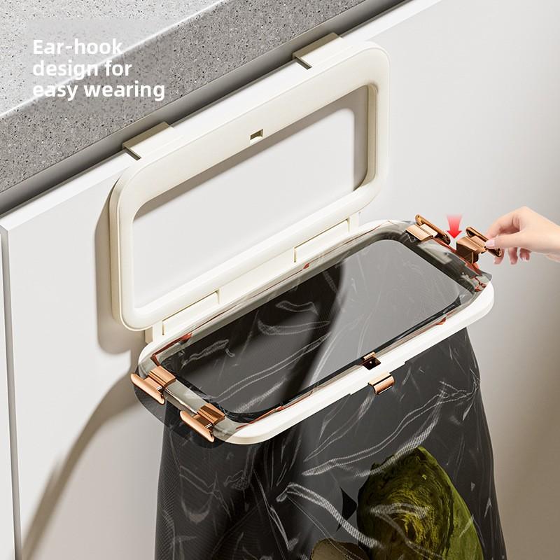 Kitchen Folding Garbage Bag Hanger, Bathroom Garbage Rack, Household Kitchen Cabinet Door, Wall-mounted Trash Can, Plastic Bag Hanger