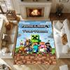 Minecraft 3 Personalized Name Carpet Perfect for Foyer Balcony Bedrooms Decorate room Anti-slip Rug Anime Office Decor