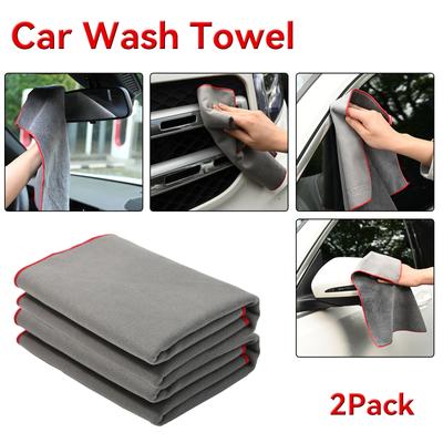 2X Panno Lavaggio Suede & Pile di Corallo Asciugamano Bifacciale Asciugatura Rapida Super Assorbente Morbido Accessori Auto Multiuso Strumenti Pulizia