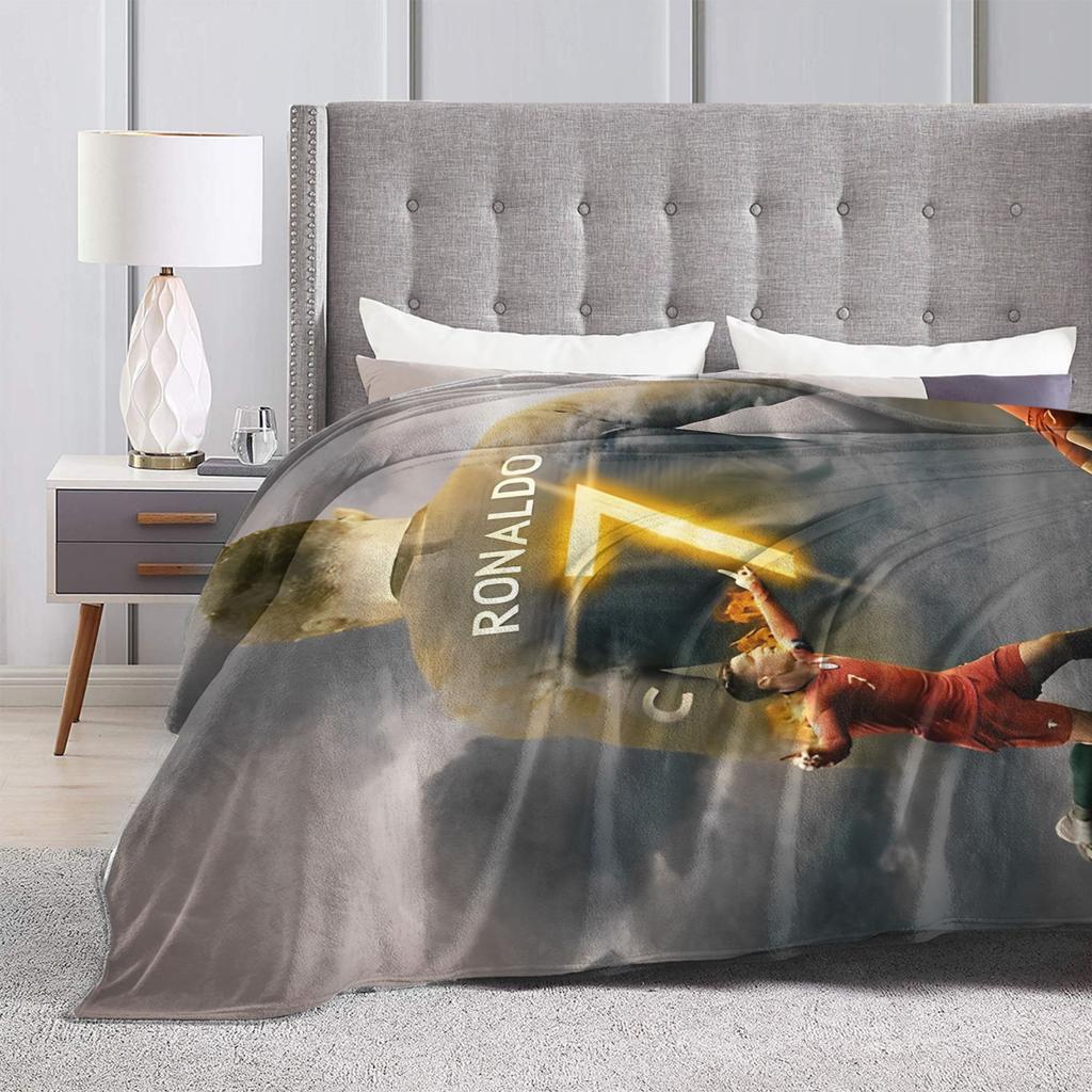 Ronaldos Football CR7 Flannel Blanket Soccer Fashion Throw Blanket for Home 200x150cm Bedspread
