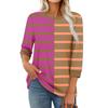 Women's Fashion Casual Seven Sleeve T-Shirt Print Round Neck Top