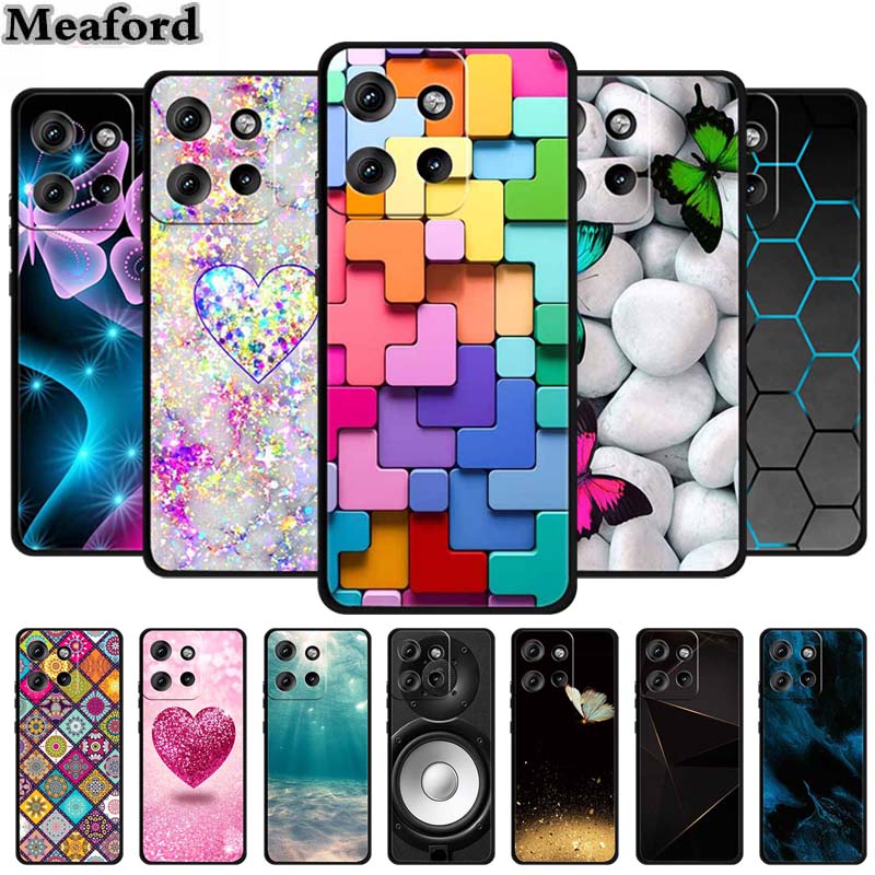 Pro pouzdro Moto Edge 50 Neo Luxusní měkké silikonové TPU pouzdra na telefon pro Motorola Edge 50 Neo Moto S50 5G Nárazuvzdorné kryty ve tvaru srdce Fundas