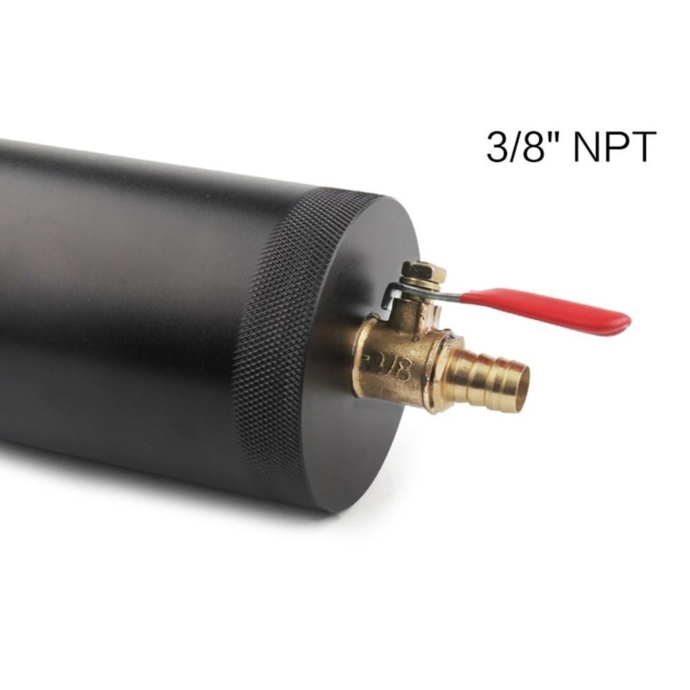 Universal Car Aluminum Baffle Oil Catch Can 2-port  Tank with Breather Filter Oil Separator