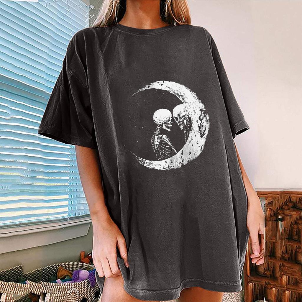 Women's Vintage Drop Sleeves Printed Pattern Casual Short Sleeve Tops Blouse