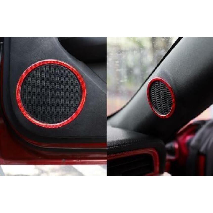 A Pillar Door Speaker Frame 2015-2021 For Ford Mustang Shelby Red Carbon Fiber