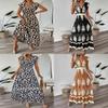Polyester Beach Dress With 3d Print Vneck High Waist For Summer Vacation