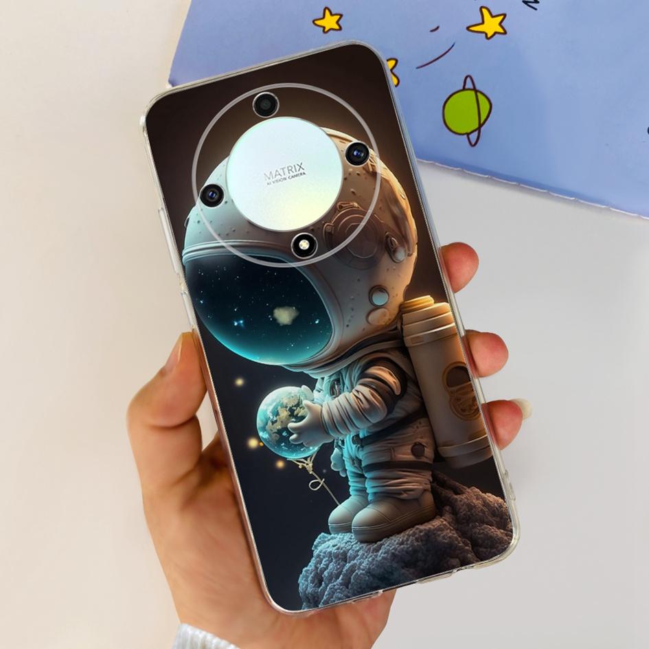 For Honor X9b 5G Case ALI-NX1 Popular Flower Soft Clear Silicon TPU Cover For Honor X9a RMO-NX1 HonorX9 ANY-NX1 Shockproof Funda