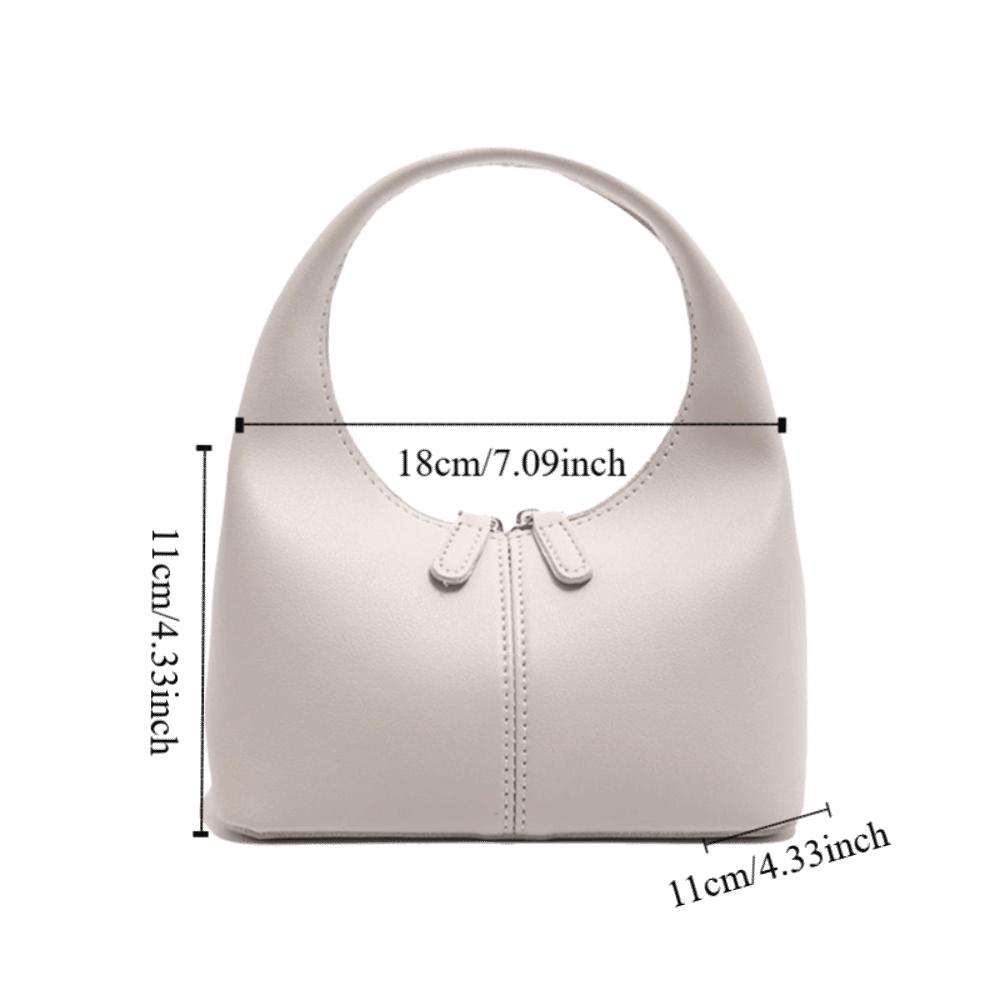 Elegant Pu Leather Handbag Zipper Small Bag All-match Crescent Bag  Travel