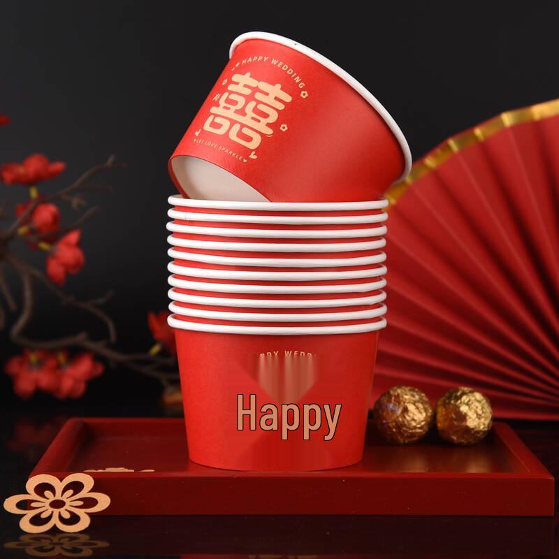 Disposable Wedding Banquet Red Bowls