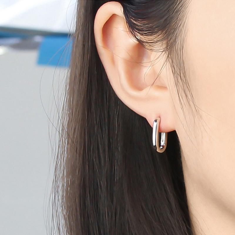 Vintage Smooth Metal Hoop Earrings For Woman Girl Elegent Luxury New Korean Jewelry Temperament Girl'S Daily Wear Earrings