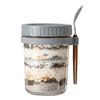 Practical Cereal Container With Spoon And Secure Top Glass Overnight Oats Jar Food Storage Organiser for Breakfast