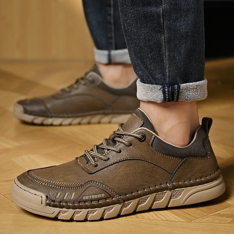Genuine Leather Mens Casual Shoes New Arrival Male Comfortable Walking Shoe Handmade Mens Stylish Sneakers Non-Slip Men's Shoes