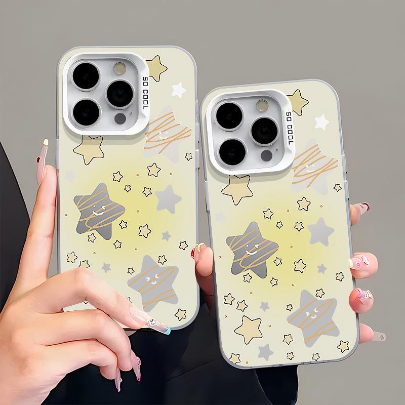 

Градиентный желтый звездный жесткий чехол для iPhone 11, 12, 13, 15, 16 Pro Max iPhone 14 Max