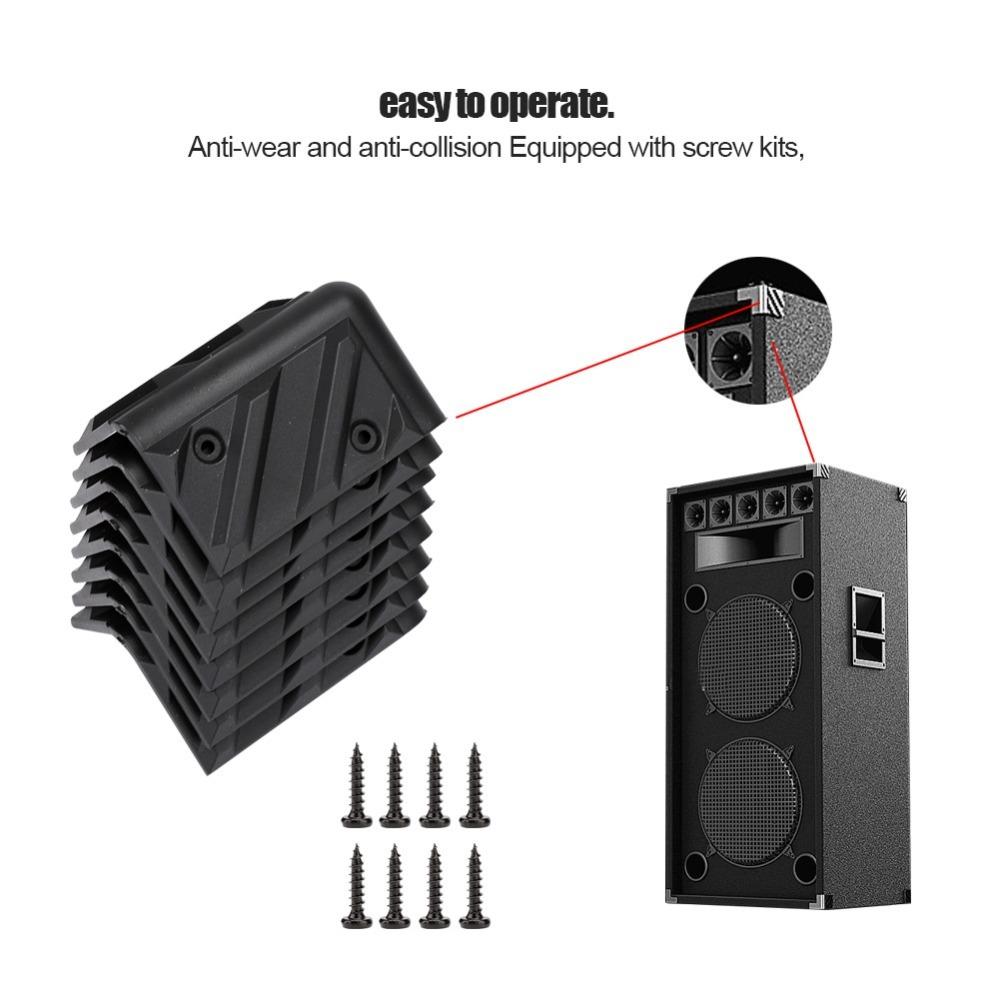 8PCS Thickening Plastic Right Angle Wrap Black Stackable Guard  DJ Audio Equipment