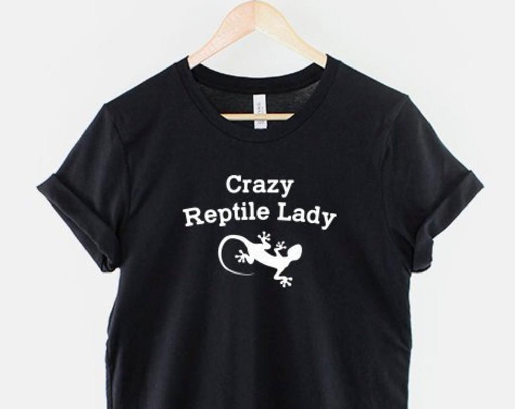 Crazy Reptile Lady Shirt: Lizard Owner Gift Tee, Bold Reptile Design (Unisex Cotton)