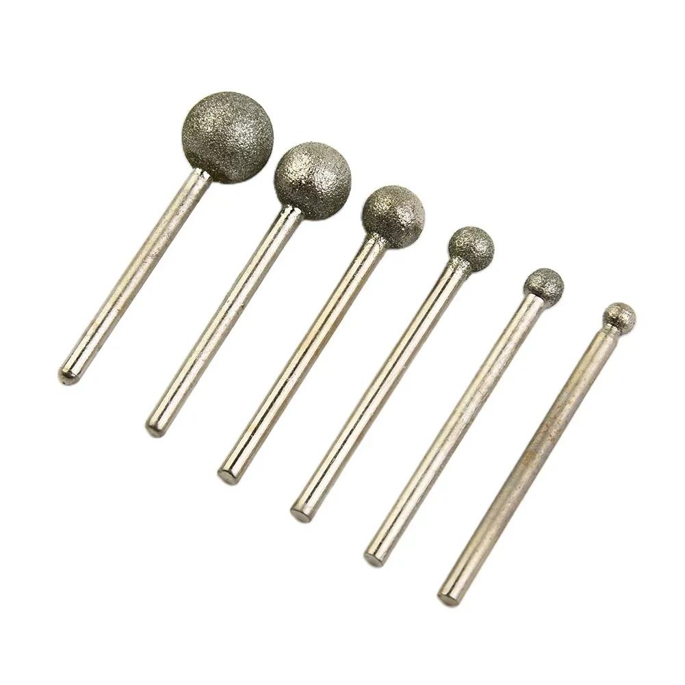 

6 PCS Round Spherical Head Grinding Bit Coated Mounted Point Ball 4-12mm Burs Coarse Stone Drilling Metal Abrasive Tool China Mainland