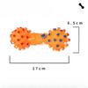 Rubber-coated Toy Large Barbell with Spikes - Toothbrushing and Teeth-cleaning Pet Sound-producing Toy Dumbbell - Large Size