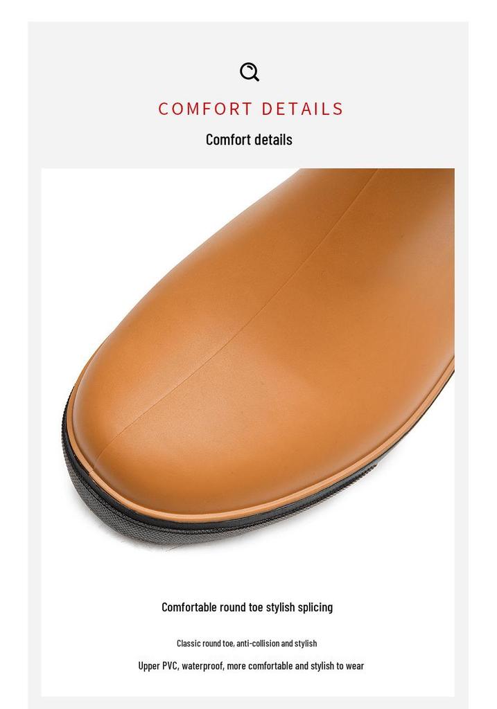 Men's Waterproof Non-slip Rubber Short Rain Boots – Wear-resistant, Soft Sole, Korean Style for Outdoor Use.