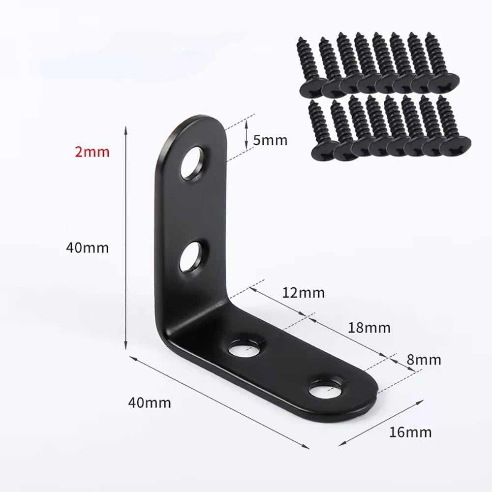 10Sets Furniture Fastener Corner Brace Joint Iron Shelf Support Bracket Durable Angle Bracket