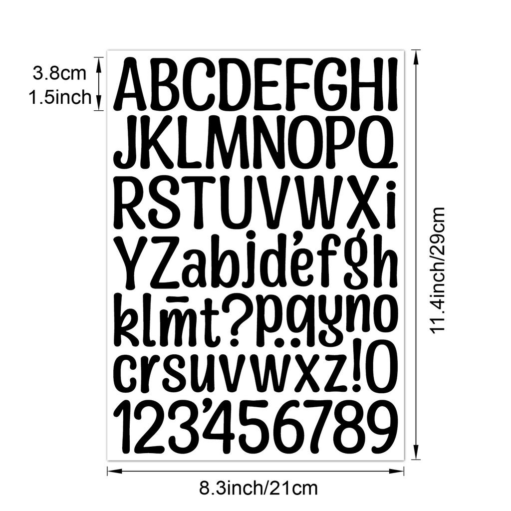 1.5-inch Letter Sticker Multicolor English Alphanumeric Combination Holiday Gift Decoration Waterproof Letter Sticker