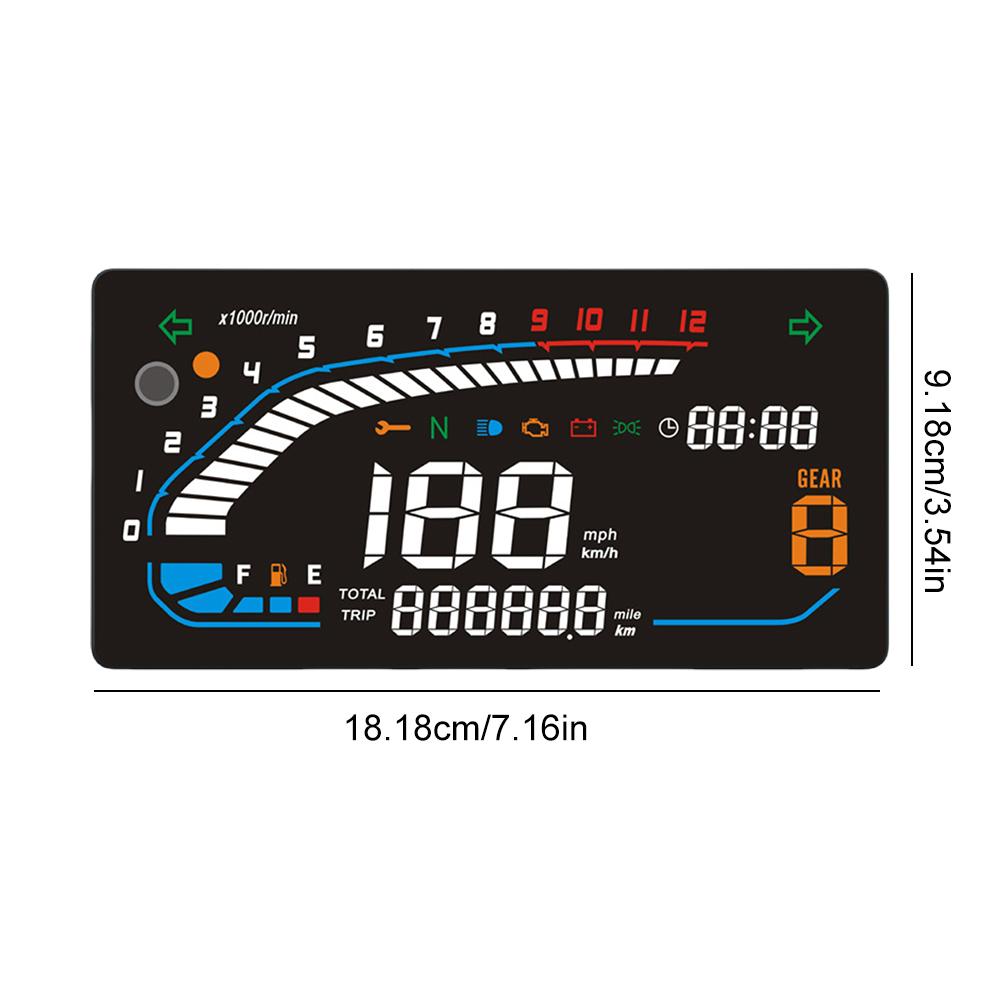 Digital Motorcycle Speedometer Motobike Dashboard Odometer with Multi-Function Indicator Light Motorcycle Accessories