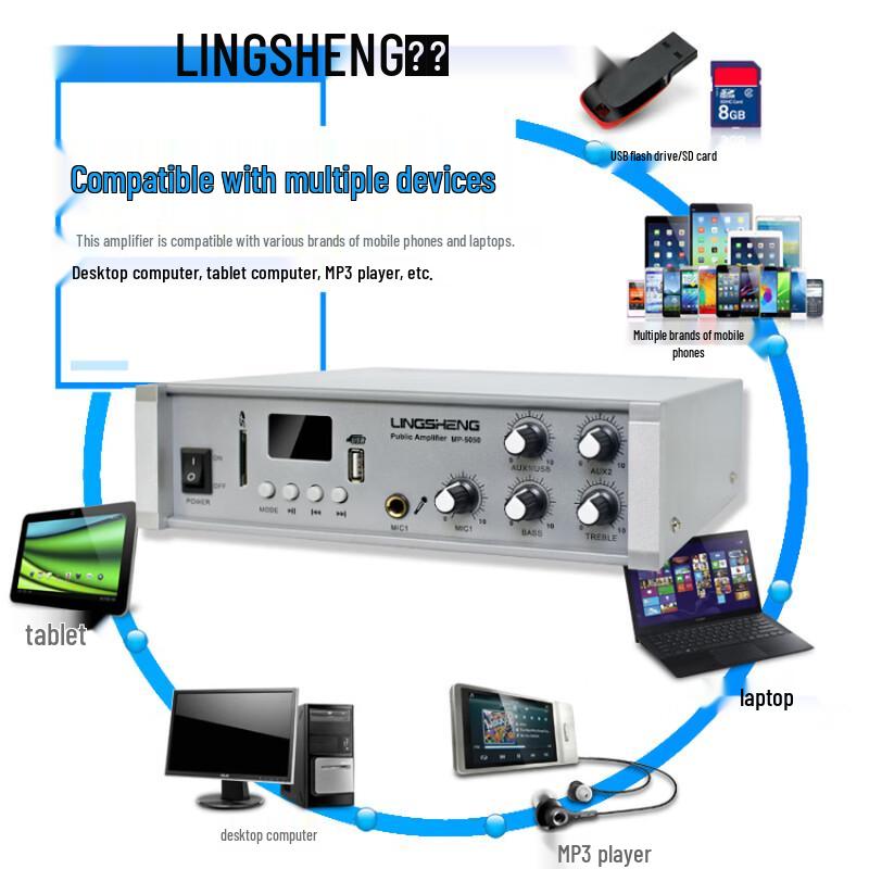 LINGSHENG WS-570 Wall-Mounted Public Address System CN plug (adapter included)