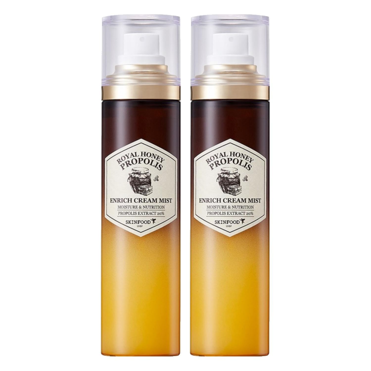 SKINFOOD Royal Honey Propolis Enrich Cream Mist 120ml x 2ea - Deep Hydrating & Nourishing Facial Mist for Radiant Skin