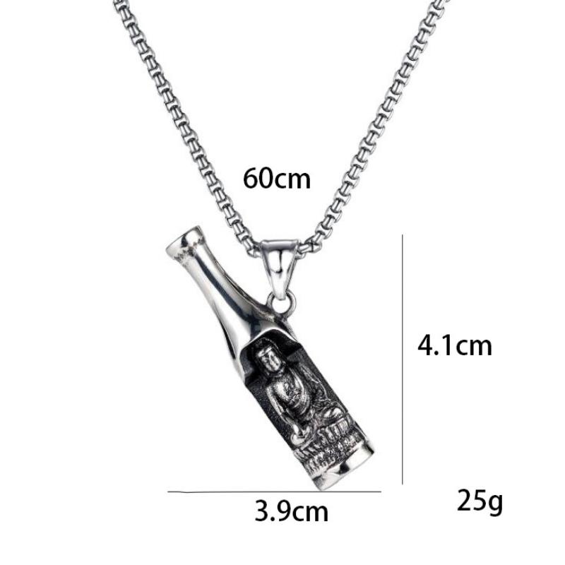 Fashionable New Beer Bottle Opener Pendant, Men's Trendy Bouncing, Versatile, Long Titanium Steel Necklace