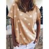 and America Cross Border Export Fashion Summer Women's Casual Short Sleeve T-Shirt Loose Polka Dot Plus Size Plus Size Ladies Half Sleeve Top T-shirt