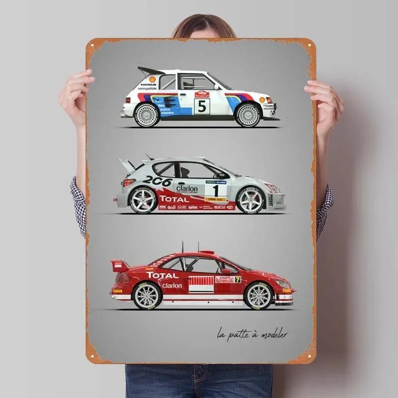 Peugeot Blechschild Autos Poster Retro Metallschild Plakette für Garagenwandkunst Dekoration Dekoration Wohnzimmer Heimdekorationen