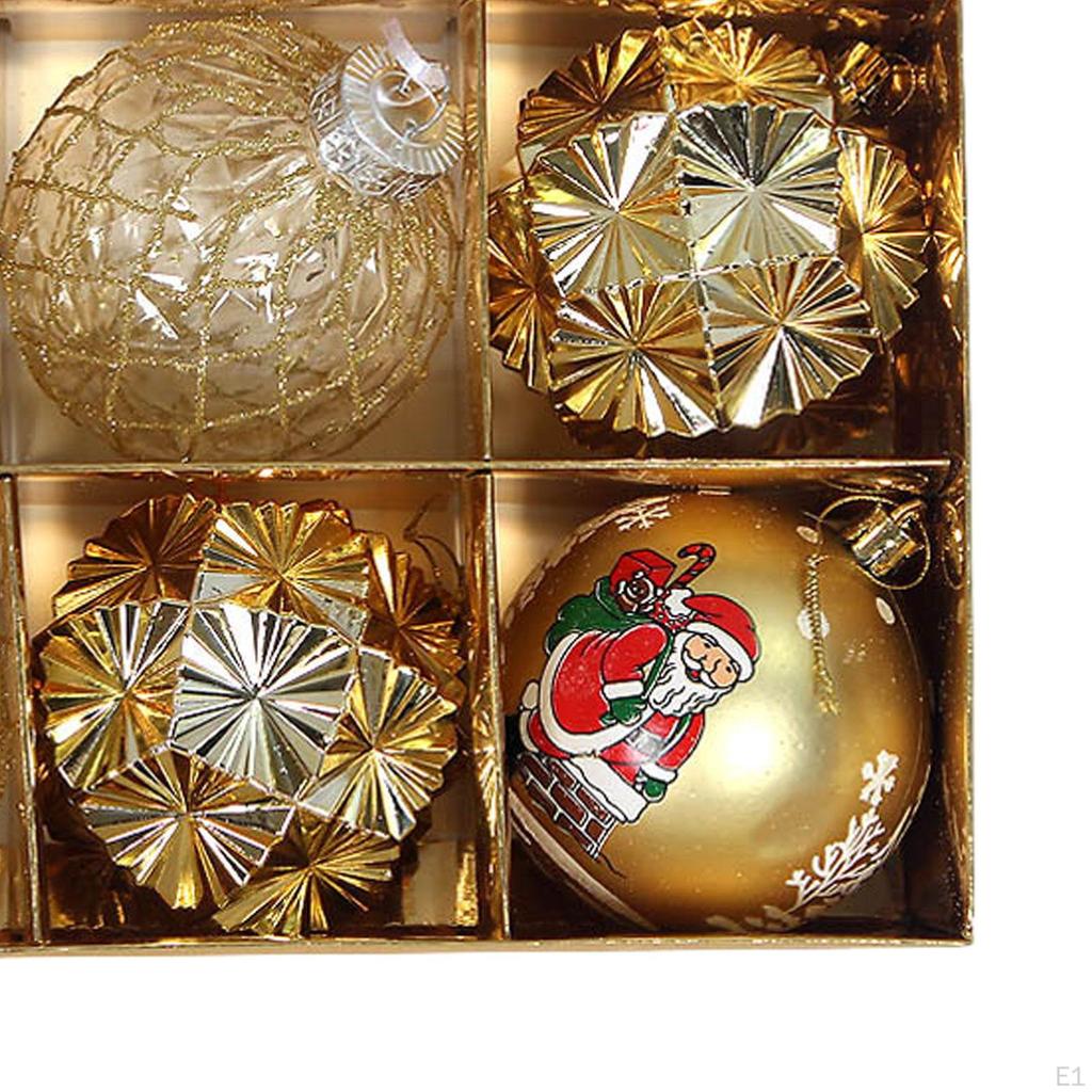 9Pcs Christmas Ball Baubles Xmas Tree Hanging Pendants Party Supplies Decor for Window Yard