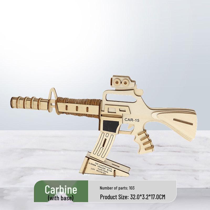 Wooden 3D Military Puzzle Model - Educational DIY Toy for Boys