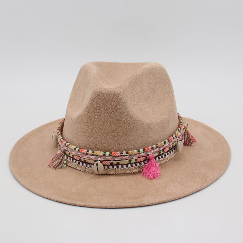 Premium Ethnic Style Fringed Accessories Cross-Border Amazon Cowboy Hat Suede Western Prairie Top Hat Jazz Hat