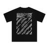 6153 Off-White Tricou supradimensionat de vară pentru bărbați și femei, din bumbac pur, cu imprimeu, Street Wear