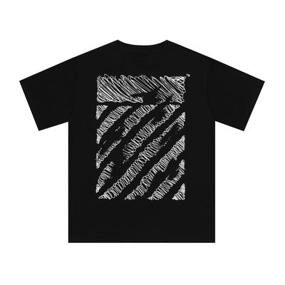 6153 Off-White Sommer Herren und Damen Reines Baumwoll Print Oversized T-Shirt Street Wear