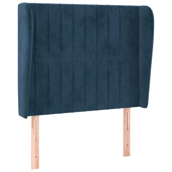 VidaXL Headboard with Ears Dark Blue 103x23x118-128 Cm Velvet3118240