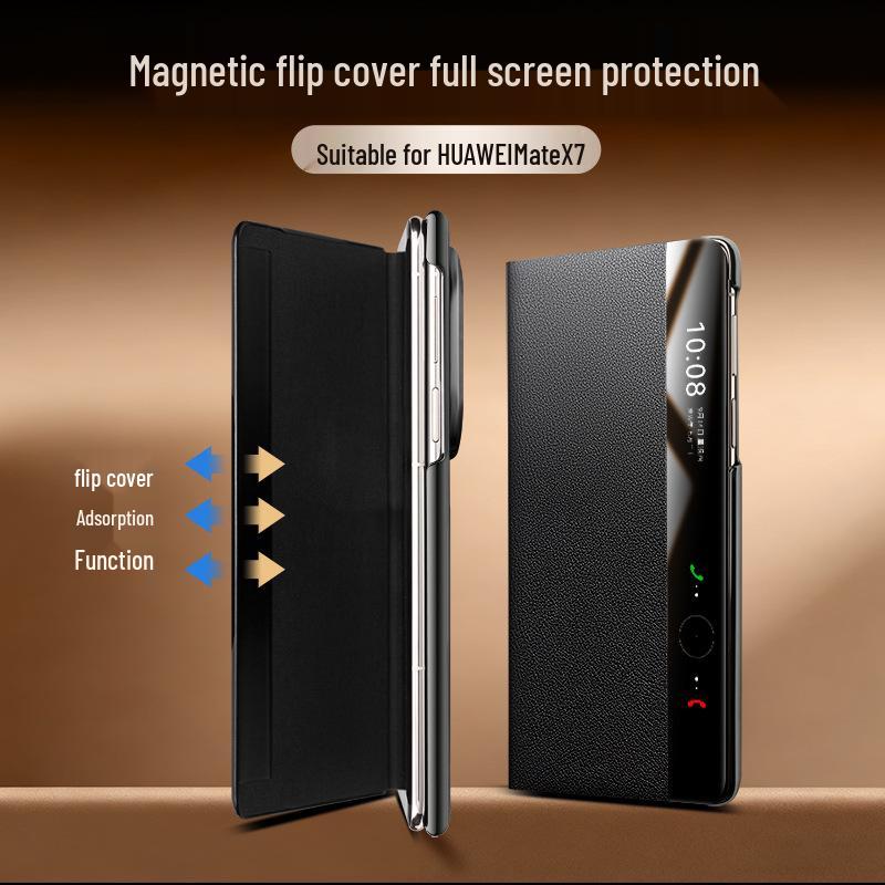Qiali Huawei Mate X7 Sběratelská edice Originální kožené výklopné pouzdro