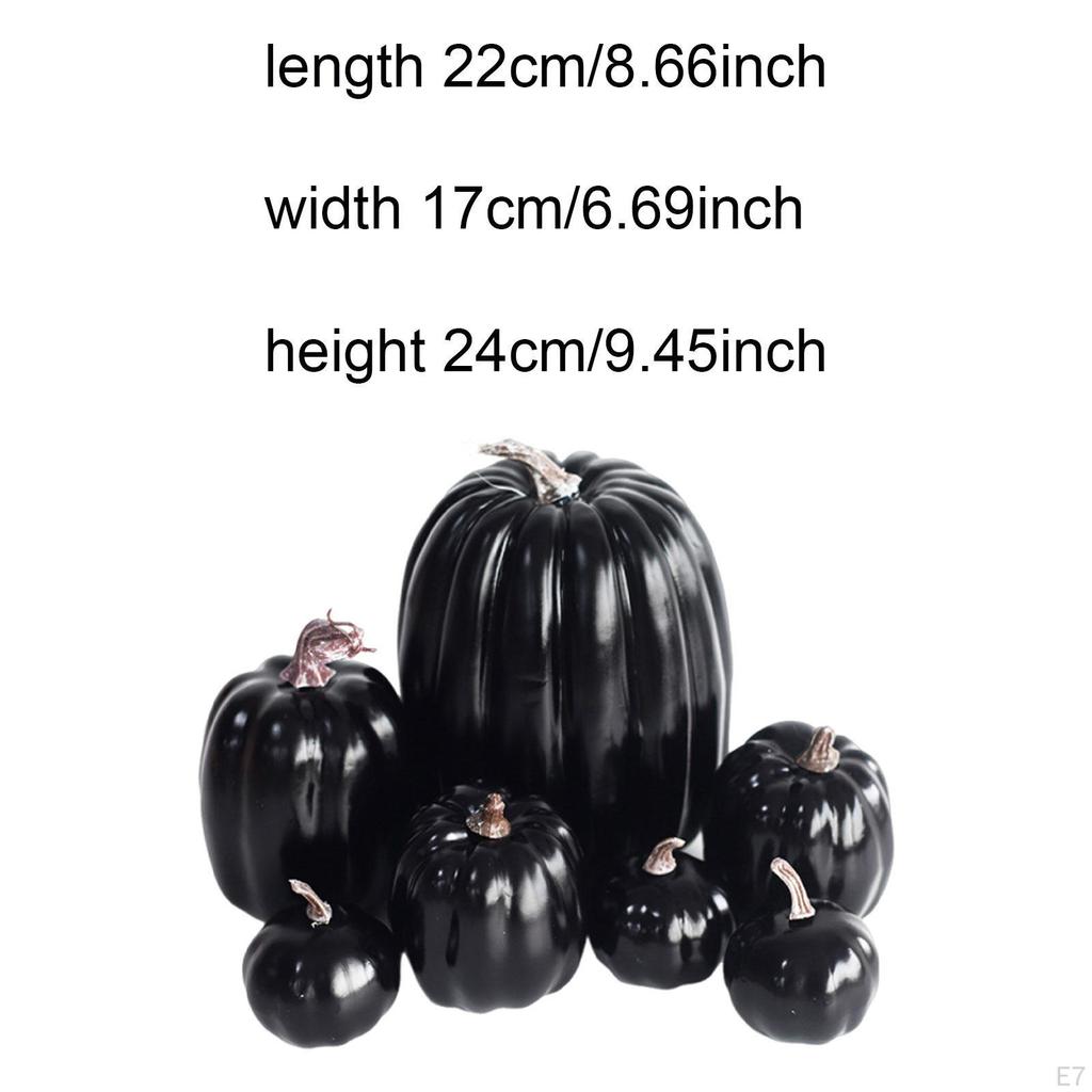 7 Pieces Faux Pumpkins Decorations Decor Crafts Artificial Ornaments for Seasonal Fireplace