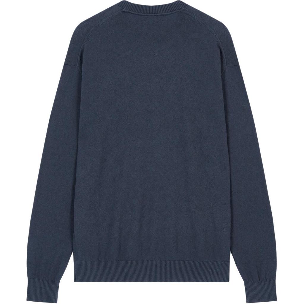 Calvin Klein Solid Color Letter Embroidered Crew Neck Long Sleeve Sweater Men Sweater Navy-Blue J326453-BAN