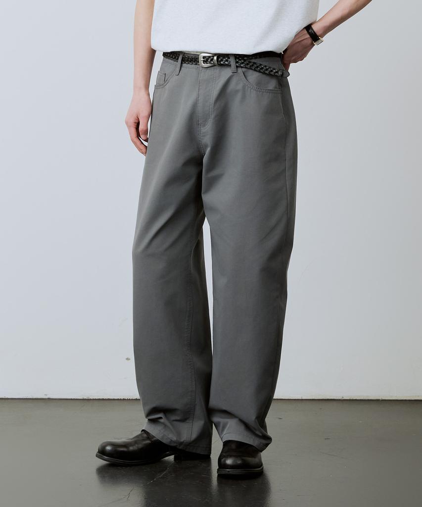 LEIRE Curved Cotton Chino Pants [Charcoal]