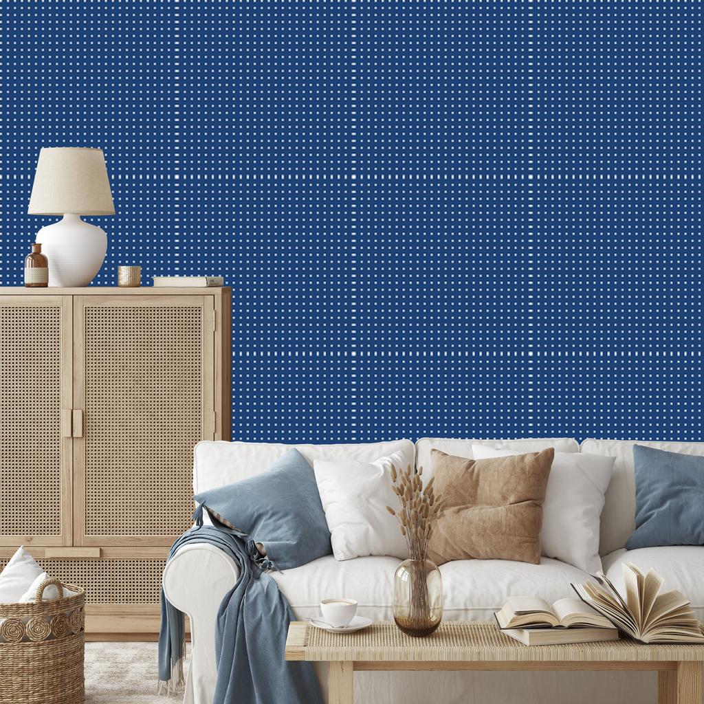 Wallpaper Dots Blue, Bottom Blue for Living Room and Bedroom 50x1000