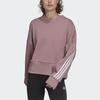 Adidas Fi 3s Crew Sweatshirt with Stripes Women Sweatshirts Purple Pink HD8998
