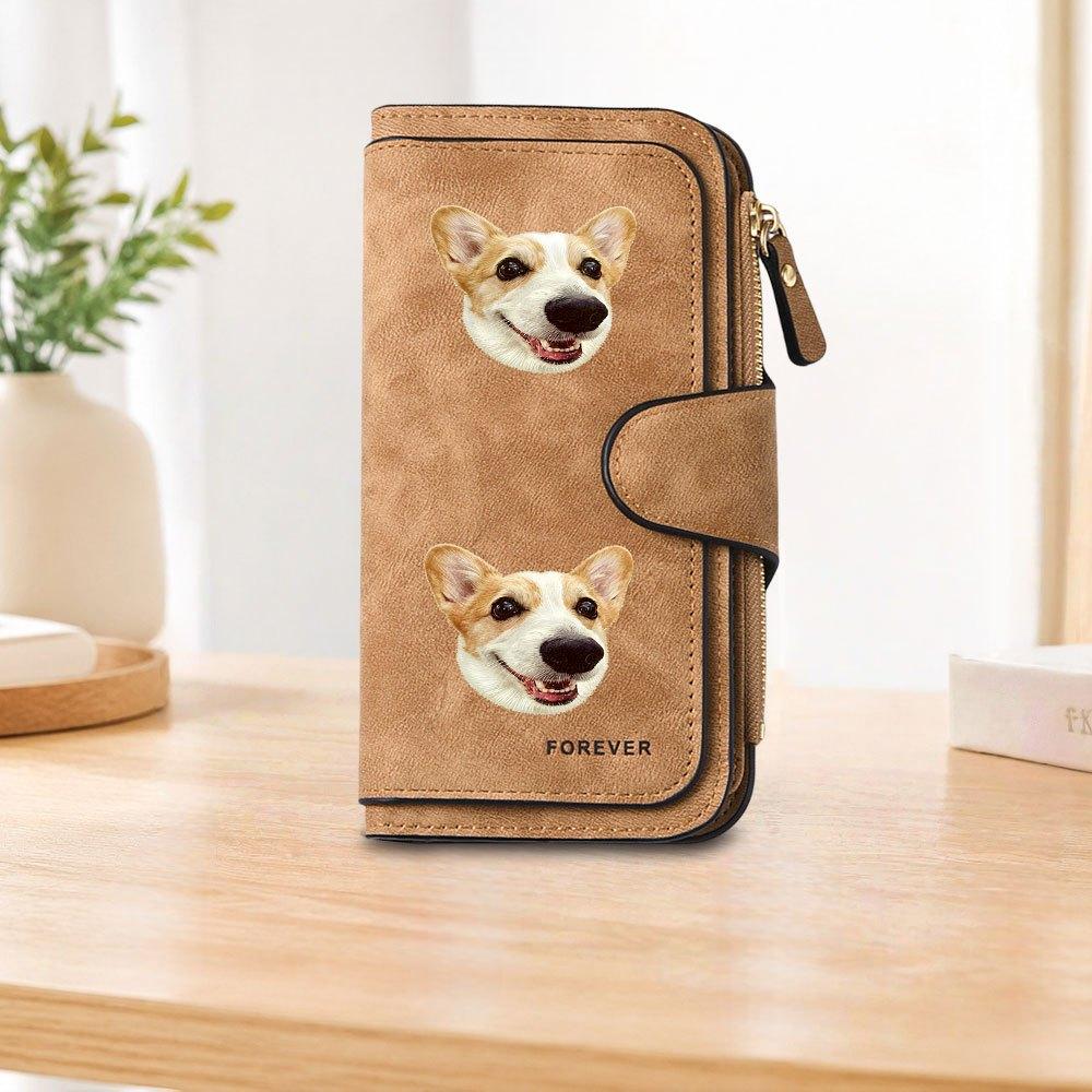 Corgi pattern long zipper wallet, large-capacity card holder, unisex clutch bag, stylish zippered coin purse, suitable for daily use, a great gift