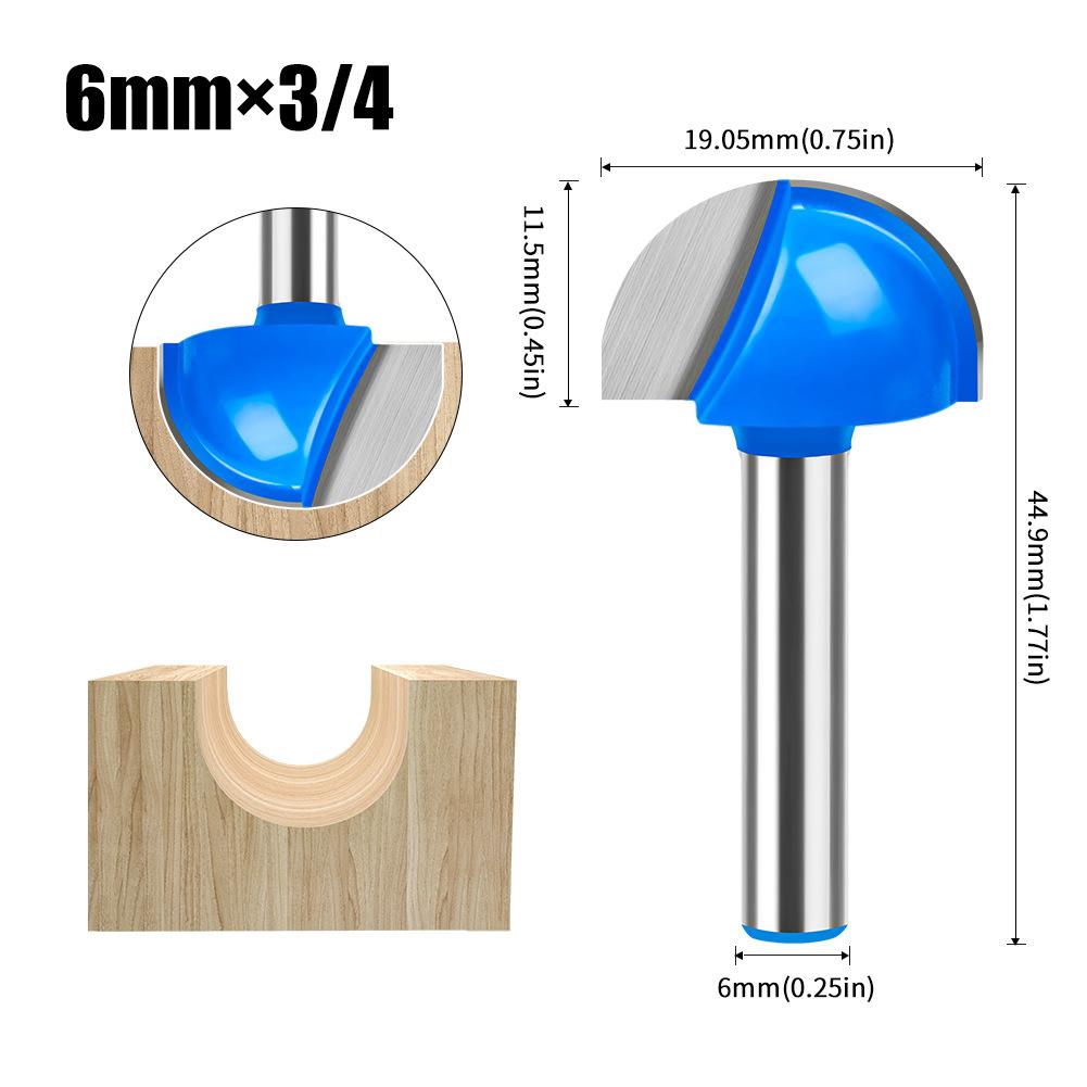 6 Handle 12 Handle Slotting Knife Bottom Digging Knife Woodworking Round Bottom Knife, Engraving Machine, Trimming Machine Knife Head Round Bottom