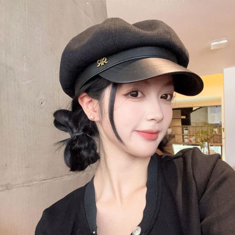 New Beret Children's Autumn and Winter High-end Face Ducktongue Octagonal Hat Retro Painter Newsboy Hat