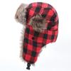 Trapper Russian Plaid Pilot Caps Fur Ear Muff Hats Men Hats Korean Beanies Hats Earflap Caps