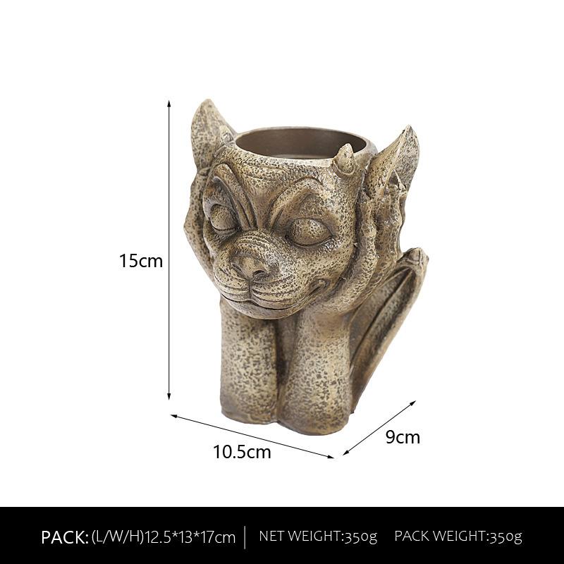

Европейский креативный рельефный цветочный горшок для суккулентов, украшение для сада, двора, балкона, цветочный горшок из непористой смолы Devil flower pot