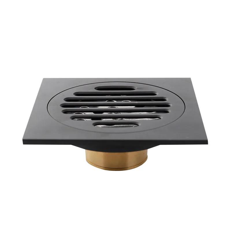 10X10cm square black all copper deodorization filter cover floor drain shower floor drain bathroom hardware accessories