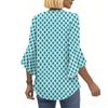Blouses For Women Dressy Casual 3/4 Length Sleeve Womens Tops V Neck Tshirts Shirts With Flared Sleeve